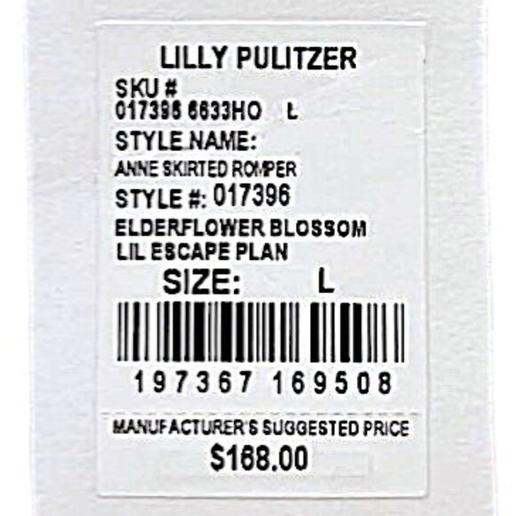 Lilly Pulitzer Anne Skirted Romper in Elderflower Blossom NWT - Size Large - Picture 7 of 8